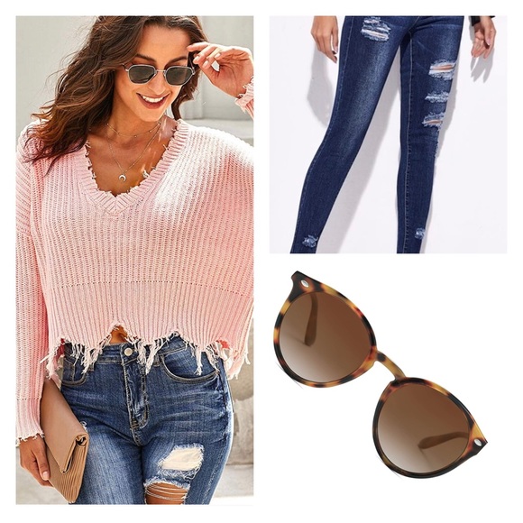 Bettina Woman’s Drop Shoulder Distressed Sweater - Picture 6 of 6